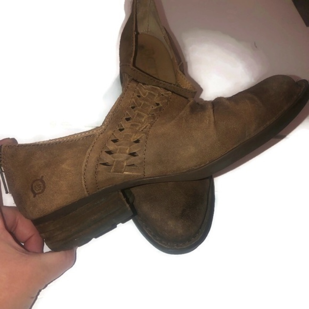 BØRN Katharina Bootie Brown Ankle Boots 8 Leather Suede Slouchy Boho BORN Cocoa